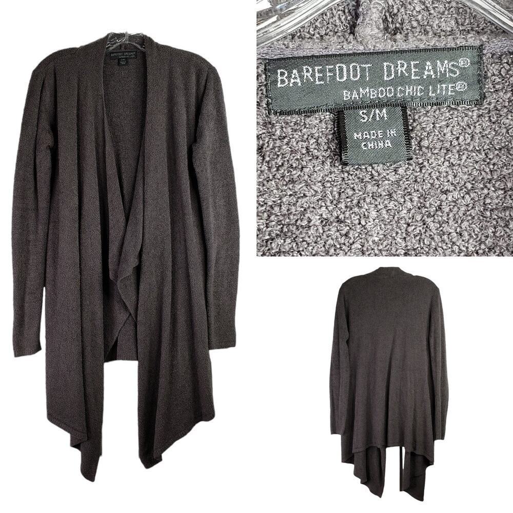 Barefoot Dreams CozyChic Wrap Long Cardigan Style Gray Sweater S /M